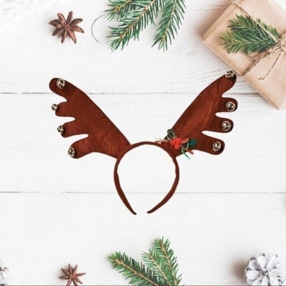 Christmas Jingle Bell Reindeer Antlers - Picture 1 of 2